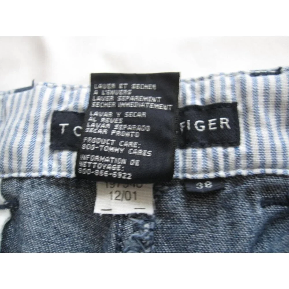 Vtg Tommy Hilfiger Chambray Men Streetwear Retro Minimalist Shorts Sz 38 (MP451)